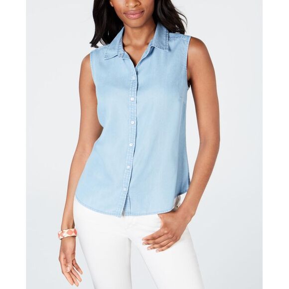 Charter Club Petite Chambray Shirt - Picture 3 of 4